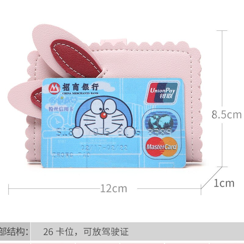 Schöne Cartoon Kaninchen Karte Fall Visitenkarte Halter Frauen Kredit Passport Karte Tasche ID Passport Karte Brieftasche Rosa Weiß