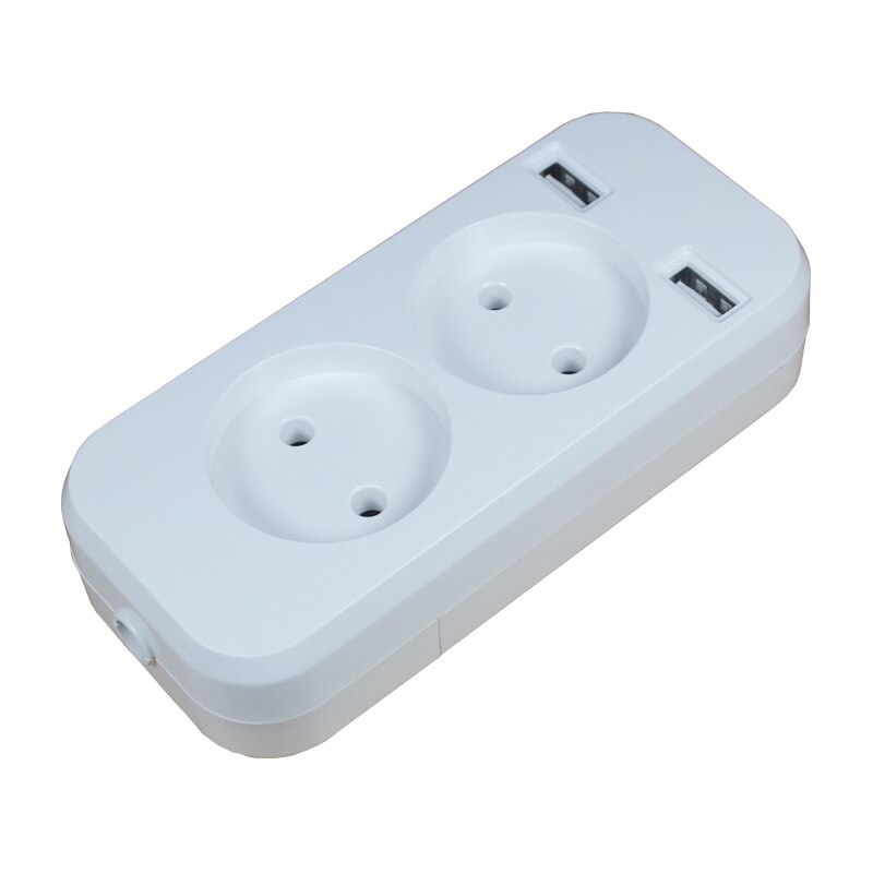 Usb Extension Socket Voor Telefoon Lading Dubbele Usb-poort 5V 2A Outlet Usb Outlet Steckdose KF-01-4: white color