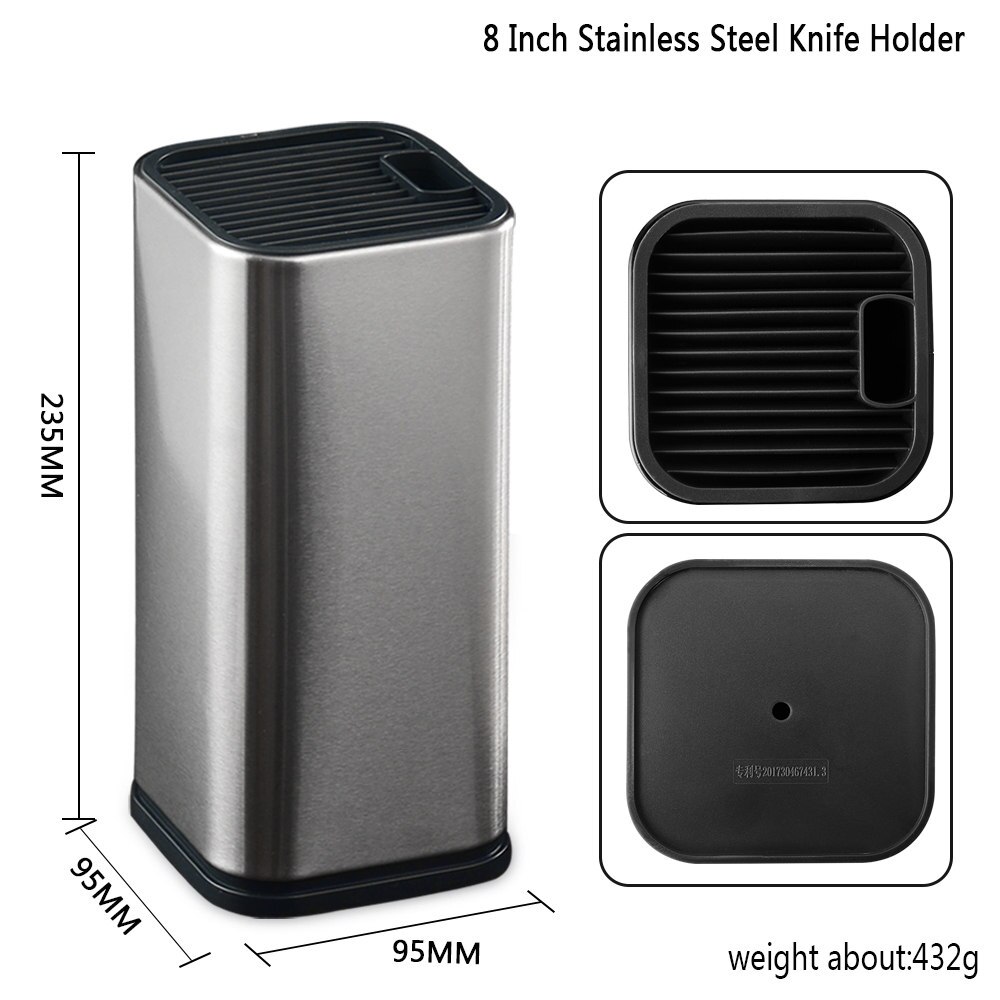 XYj Kitchen Stainless Steel Pro Chef Knives Set Wall Knife Storage Holder Butcher Cleaver Knife Damascus Veins Blade Knifes: R 8 knife stand