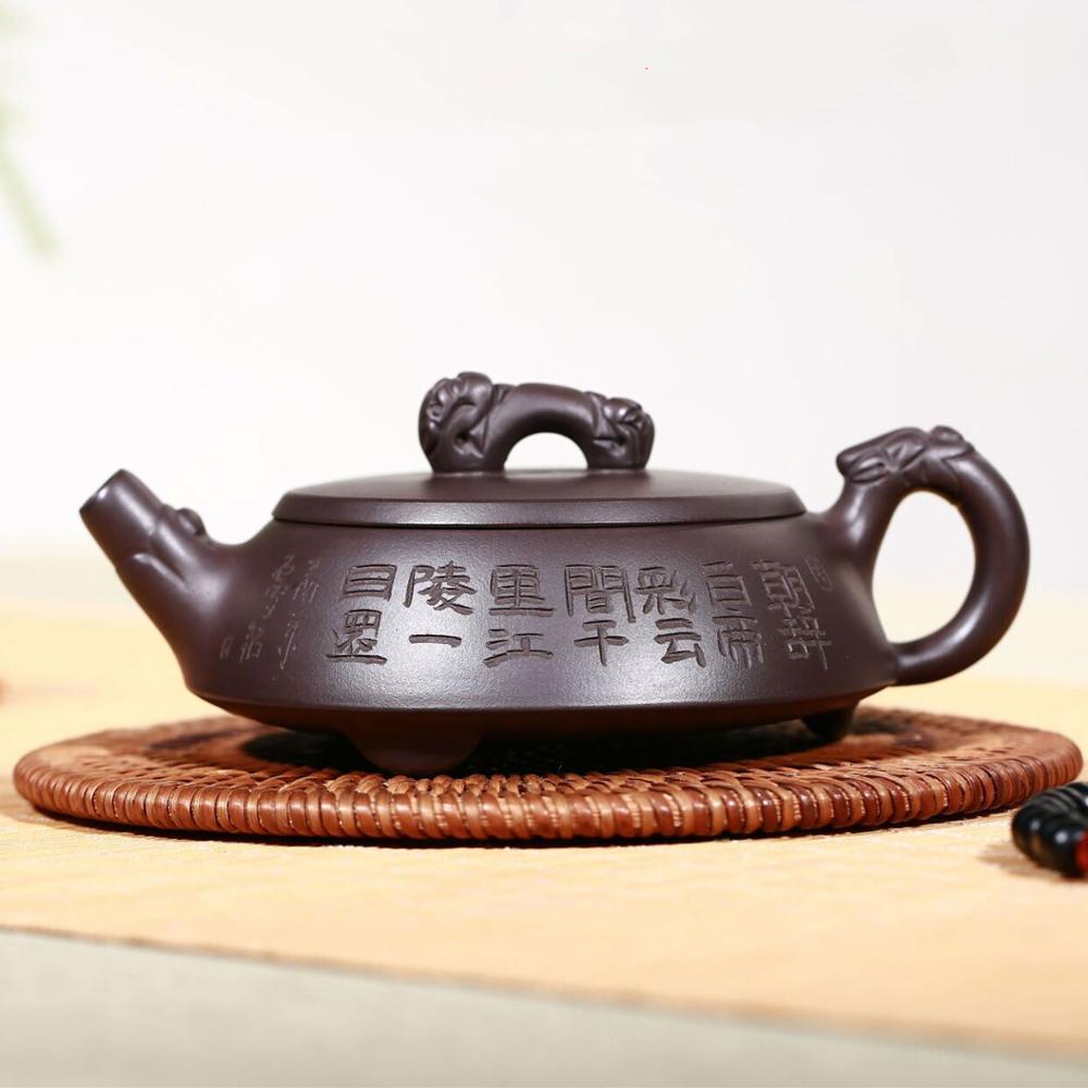 Yixing handmade teapot purple clay kung fu dragon stone zisha kettle: Default Title