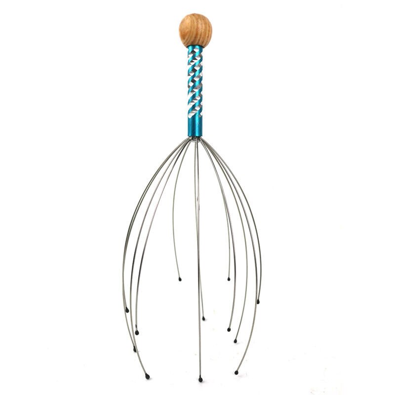 Mj 1Pc Octopus Hoofd Hoofdhuid Ontspanning Massage Pijnbestrijding Body Massager Stress Release Ontspannen Klauw Metalen Massager Apparaat Unisex