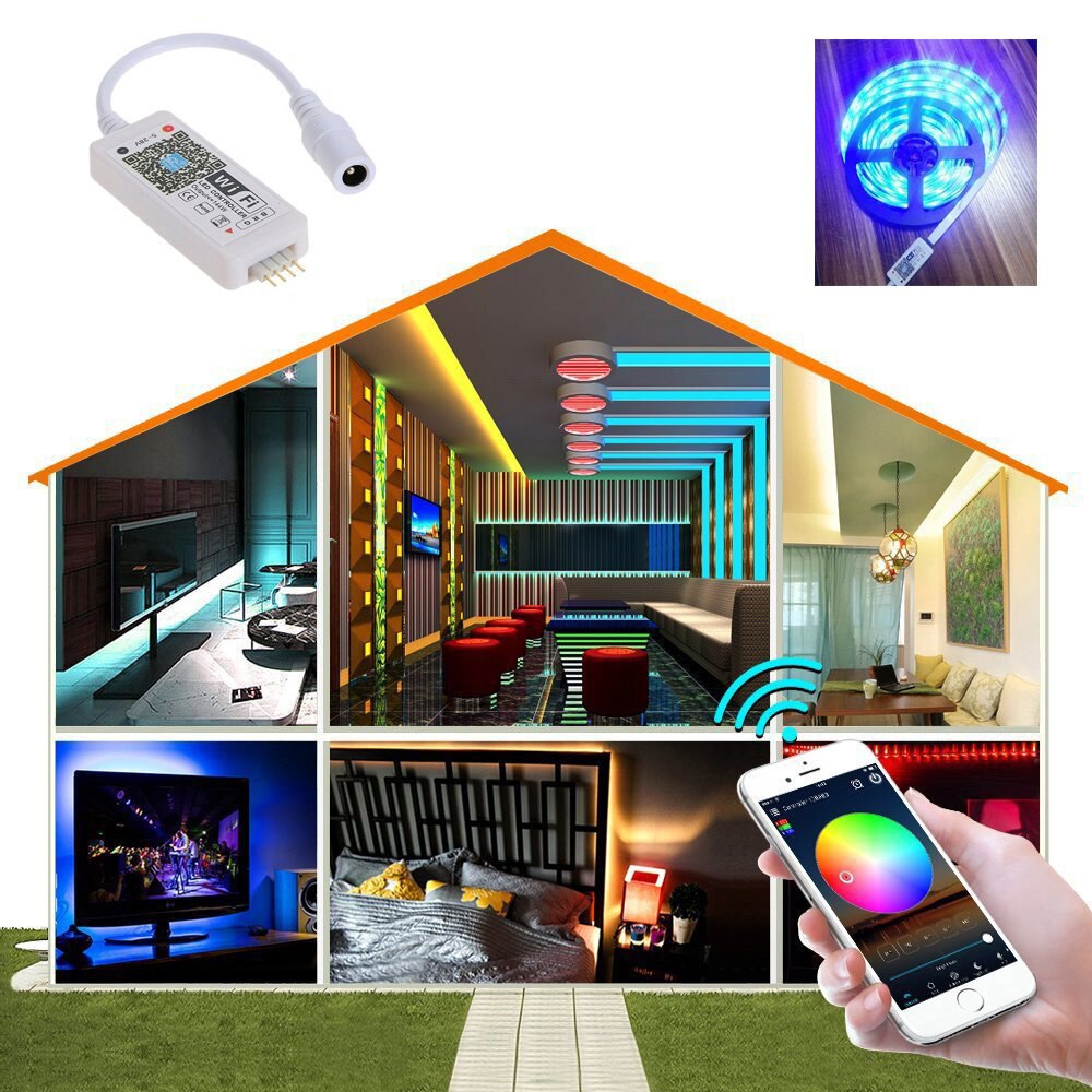 LED WiFi RGB Controller for LED Strip 3528 5050 LED Lamp DC5-28V LED WiFi RGB Controller Smart RGB Dimmer IOS Android Phone