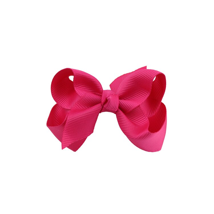 Små hårrosetter med hårspännen för flickor barn mini boutique slät knut band rosett hårnål hår accessoarer band rosett: A13 djupa rosor