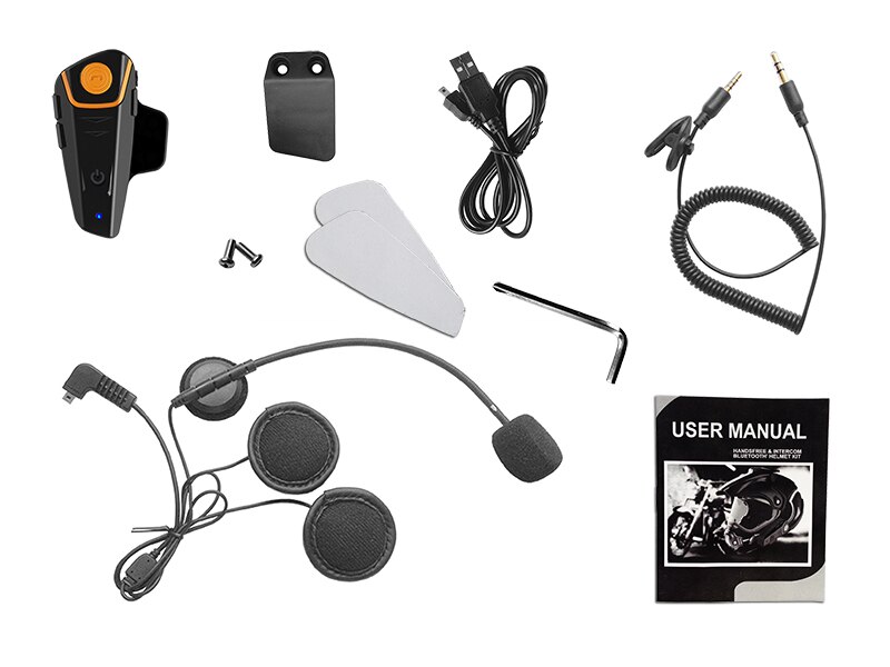 Intercomunicador BT-S2 con Bluetooth para motocicleta, auriculares con FM y MP3, resistente al agua, 1000M