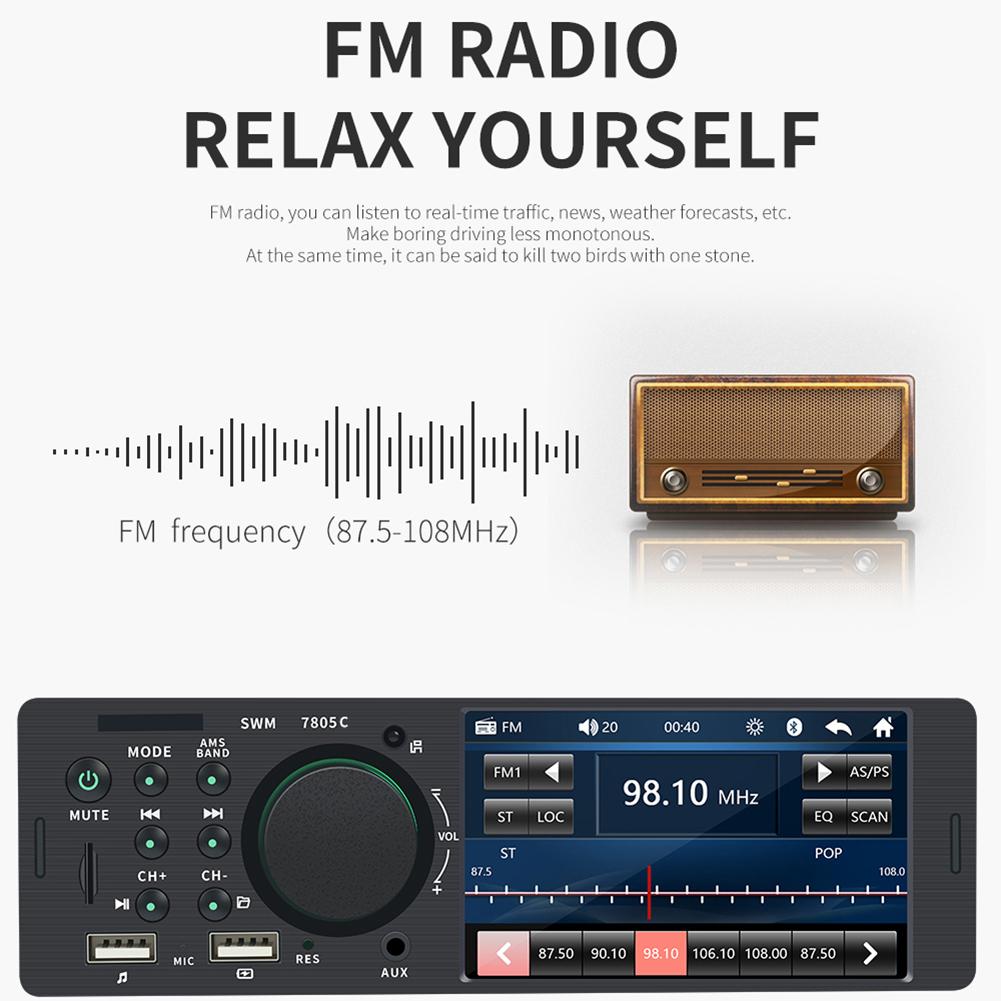 Touch Screen Car Radio 1 Din Bluetooth Audio Video MP5 Player TF USB AUX FM Audio Player Remote Control Car Multimedia Player