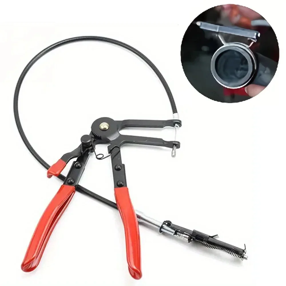 Car Hose Clamping Pliers Bendable Hose Clamps Cable Type Flex Cable Long Clamps Straight Hose Bundle Removal Auto Repair Tools