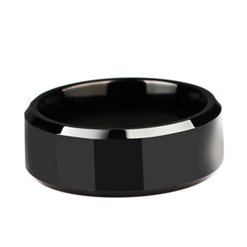 Men's Stainless Steel Unadjustable Rings Black For Male Boyfriend Simple Trendy Ring Punk Jewelry (US Size 6-13) 1PC