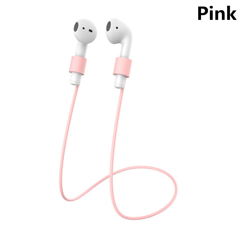 Correa para Airpods, cuerda antipérdida para Airpods, cordón de silicona para Airpods, compatible con cuerda para Airpods, almacenamiento de auriculares antipérdida: Rosa