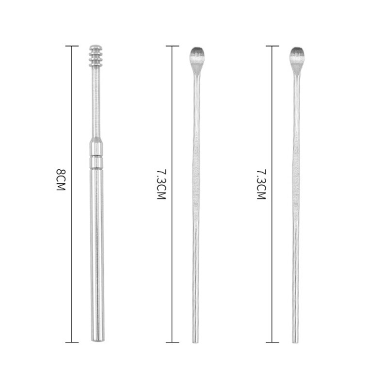 6PCS Ear Wax Remove Tool Ear Pick Cleaning Tools Portable Multi-function Ear Wax Pickers Steel Earpick Wax Remover
