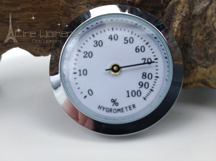 Metalen Importeurs Analoge Hygrometer, 36mm Ronde Glas Analoge Hygrometer voor Humidors