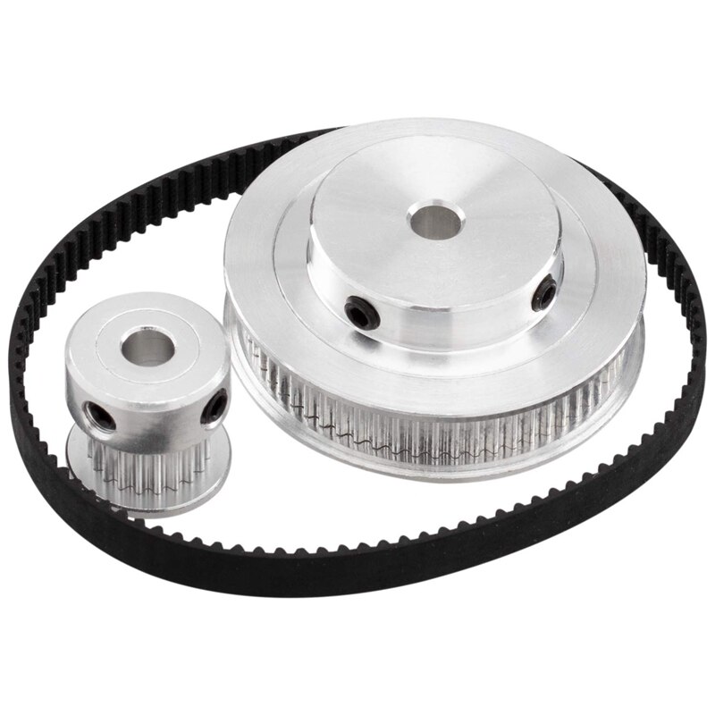 2 Kit GT2 Synchronous Wheel 20&amp;60 Teeth 5Mm Bore,Aluminum Timing Pulley With 2 Pcs Length 200Mm Width 6Mm Belt(Bore 5Mm)