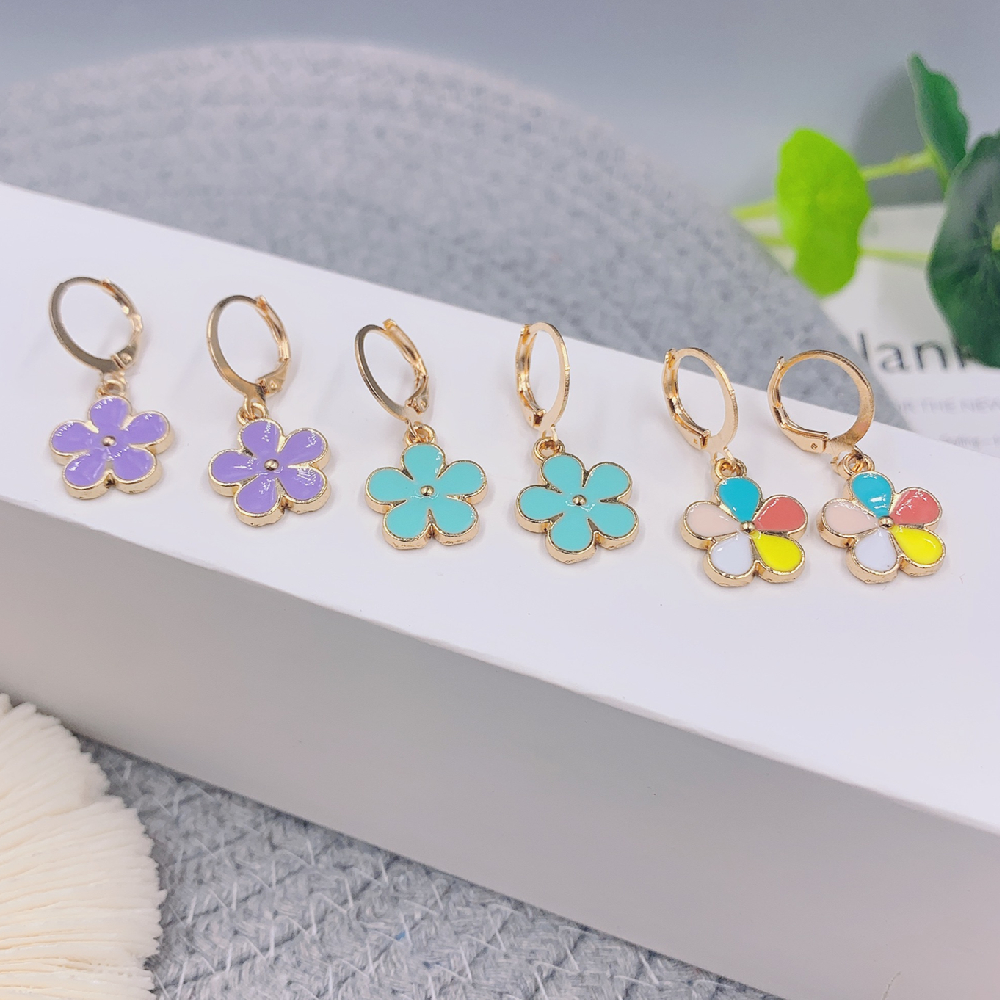 Pendientes colgantes coloridos de flores para mujer, joyería de para boda