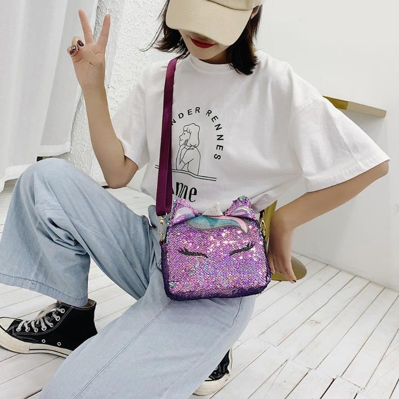 Leuke Pailletten Dier Vormige Schouder Messenger Handtassen Vrouwen Kleine Glitter Crossbody Tassen voor Dames Party Purse