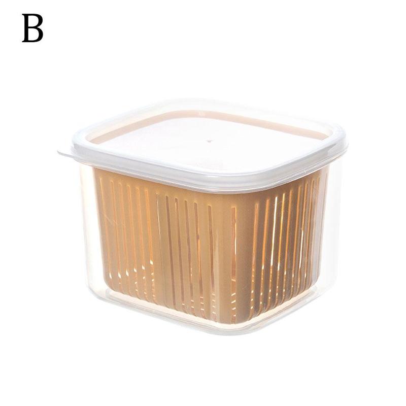Escurridor de cebolla verde compartimentada, caja de accesorios de almacenamiento para mantener fresca la cebolla sellada, Kit Y3Q0: B