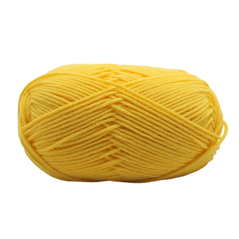 4 strands of milk cotton thread 4 strands of pure cotton hat scarf line blanket medium thick crochet wool: Yellow