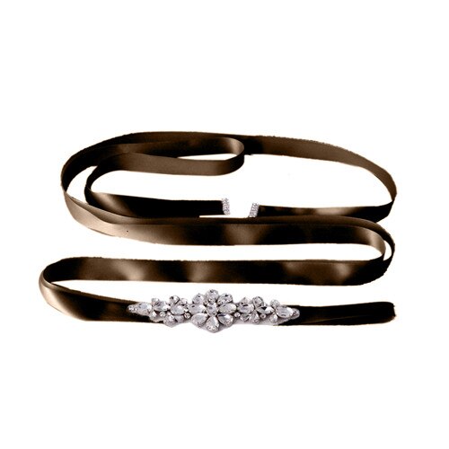 TRiXY S45 Handgemaakte Bruiloft Riemen Kristal Trouwjurk Riem Bruiloft Accessoires DIY Bruid Bridal Sjerpen Bridal Riemen: brown