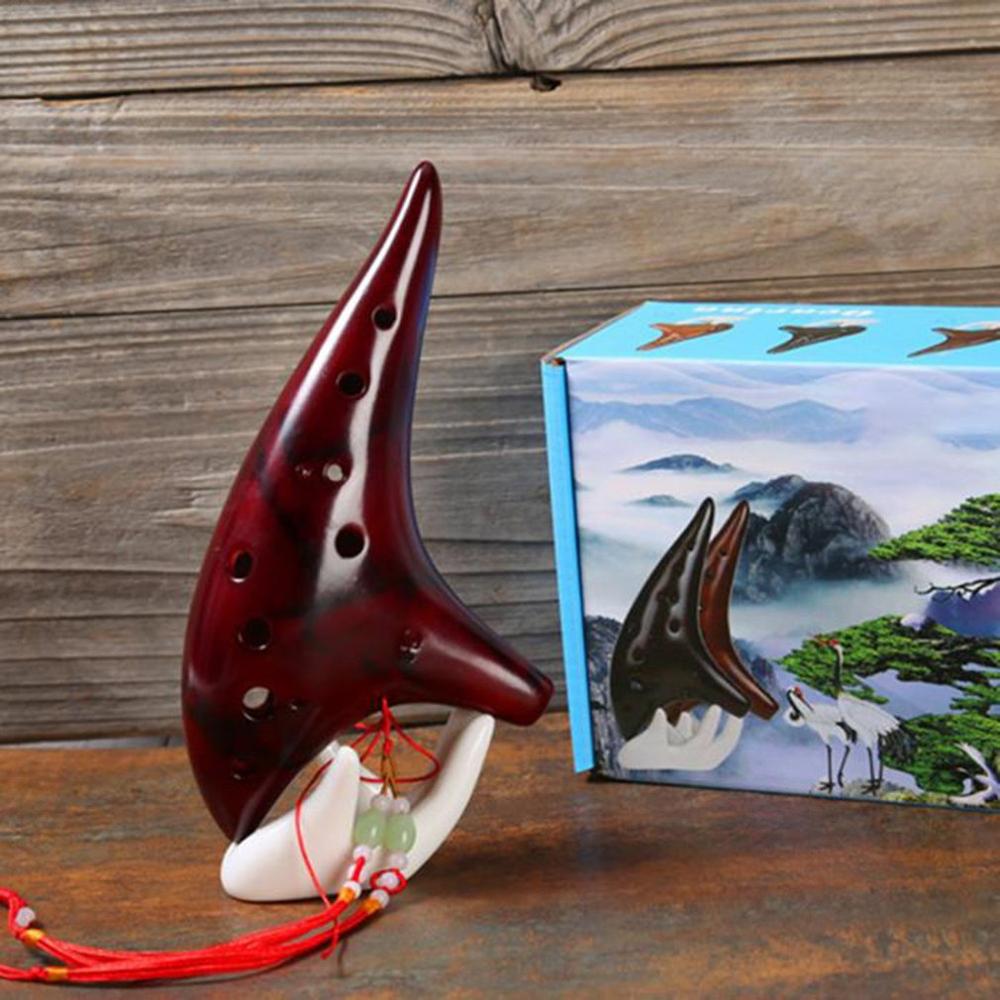 Instrumento para principiantes y libro de texto adjunto, flauta de cerámica de 12 agujeros, Ocarina Alto ahumado, Ocarina bajo el agua, instrumento Musical