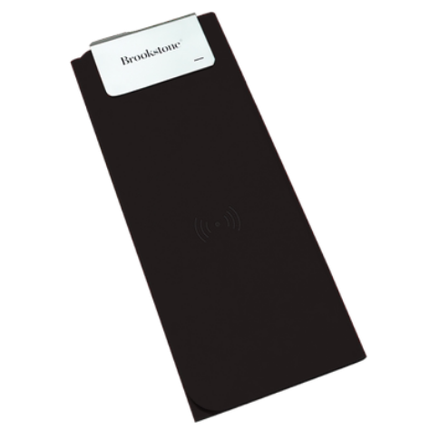 Brookstone folding wireless charging mouse pad, mobile phone holder suitable for mobile phone and mouse, mobile power bank: Black