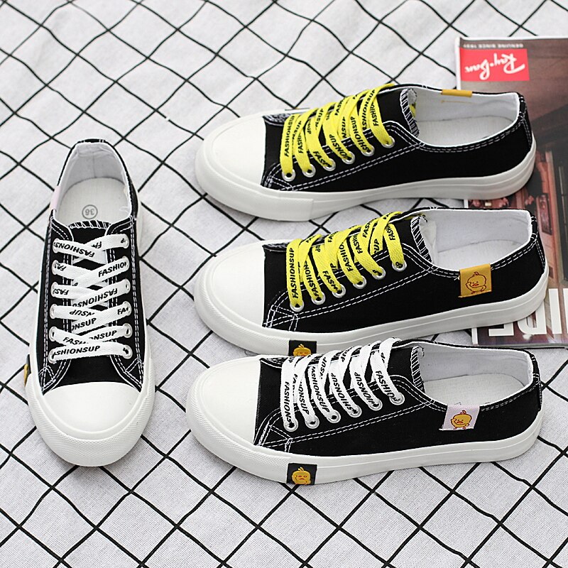 Little yellow duck + web celebrity style canvas shoes for girls strdent shoes Women's sneaker skateboarding shoes