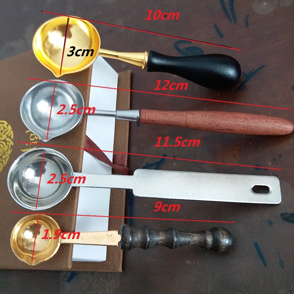 Cuillère pour sceau de cire, Vintage, grande cuillère en bois et laiton, pour sceau d'étoile, bâton de cire, Vino tinto Sellado Sax palillo