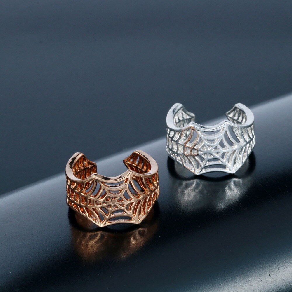Todorova Resizable Spiderweb Ring Vintage Open Hollow out Spinneweb Ringen voor Vrouwen Steampunk Accessoires