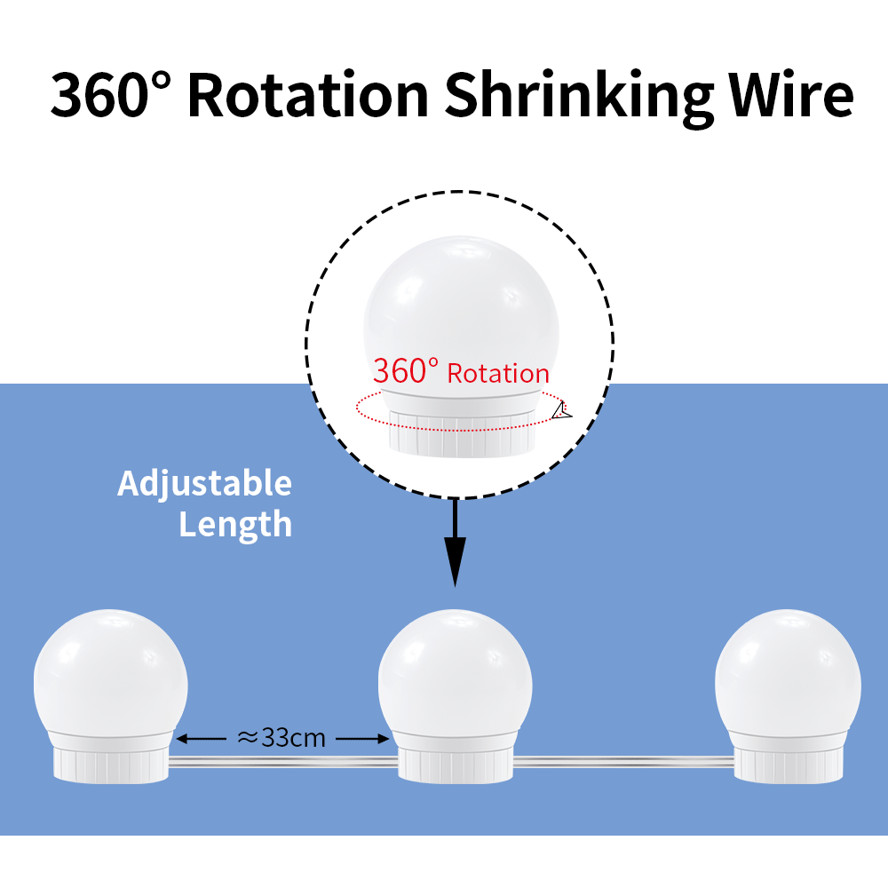 Led 5V Make Spiegel Licht Toiletartikelen Lamp Hollywood Vanity Licht Invullen Usb Cosmetische Lichten 2 6 10 14 Lampen badkamer Verlichting