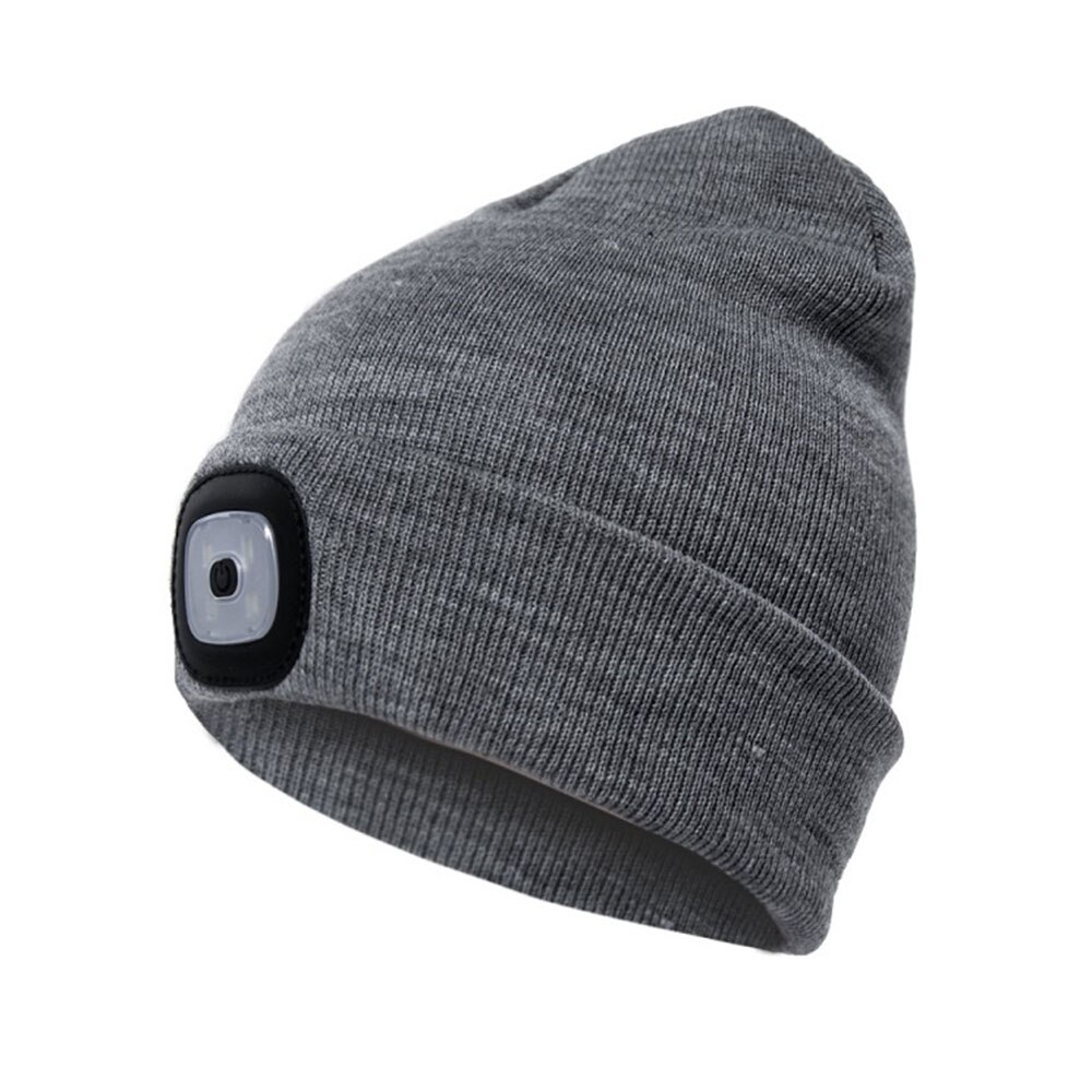 Berretto Bluetooth con sciarpa berretto in maglia ricaricabile Bluetooth con cappello a mani libere senza fili regalo di natale per uomo e donna: gray