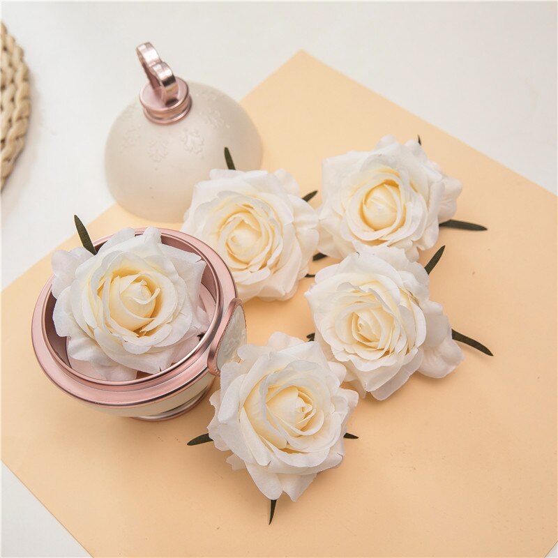 50 stk/parti kunstige rosen blomsterhoved 7cm europæiske retro silkeblomst bryllup blomster væg blomster fest hjemme dekorativ: 2