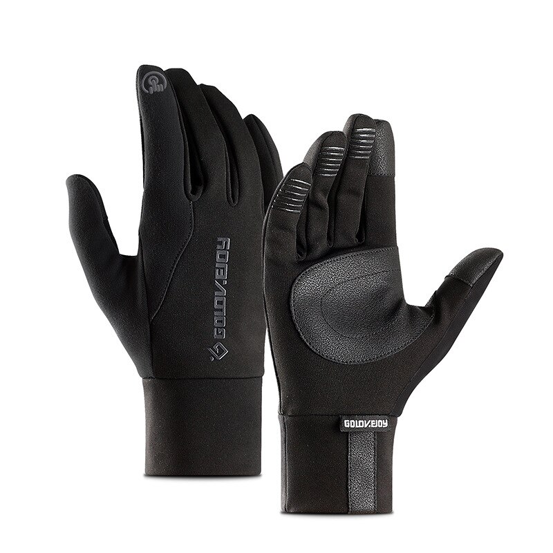 Dam män skidhandskar snowboardhandskar vinter pekskärm snö windstopper svarta handskar män vantar varma termiska halkskyddshandske: Svart / Xl