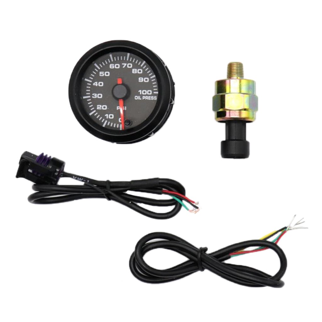 Öl Manometer + Sensor Digital LED DC 12V 52mm 0-100psi für Universal- Auto