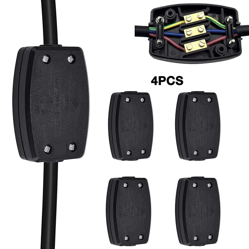 ! 3 Terminal Electrical Junction Box 4 Pack Electrical Junction Box For Outdoor Lighting, Power And Automotive Wiring