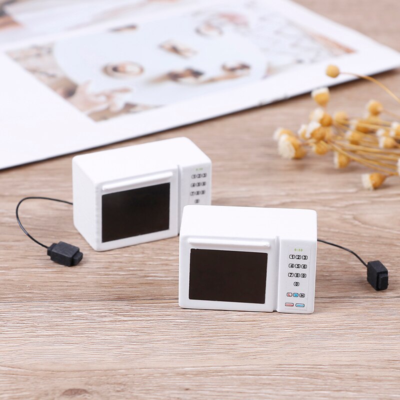 1/12 przybory kuchenne zestaw garnków dla miniaturowy domek dla lalek domu akcesoria kuchenne Model (kuchenka mikrofalowa)