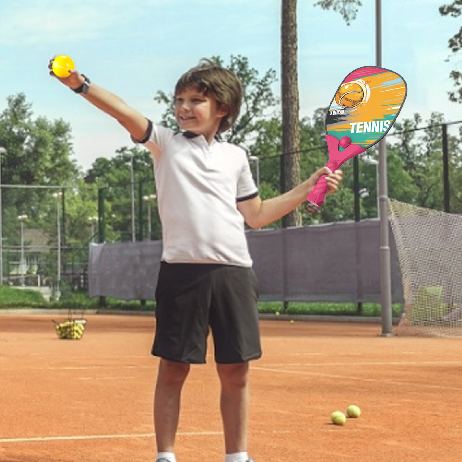 Kinder Tennis Schläger Mit Kugeln Sichere Freien Strand Spielen Tennis Schläger Set Spielen Spielzeug Anfänger Praxis Ausbildung Sport Spiel Spielzeug