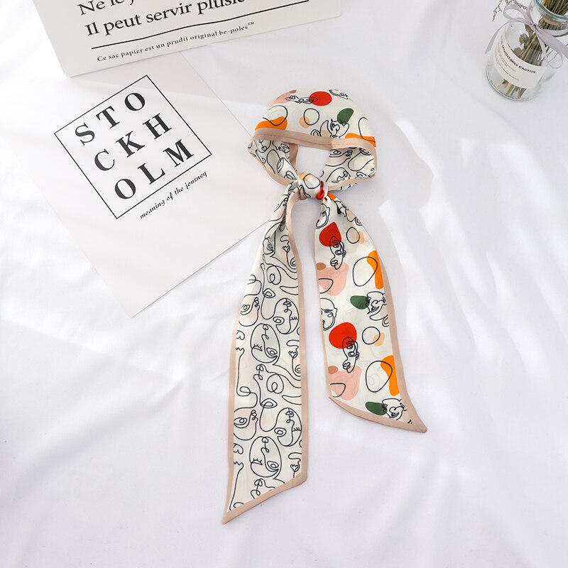 100Cm * 7Cm Zomer Lange Mode Vrouwelijke Kleine Sjaal Sjaals Vrouwelijke Bloemen Haar Lint Haarband Vrouwen Skinny Sjaal vrouwen: 15