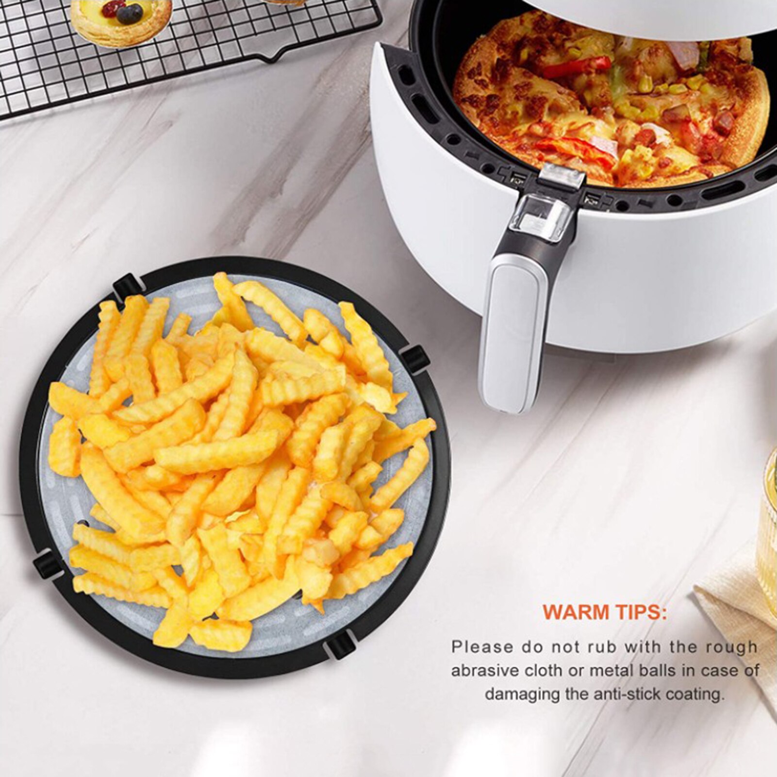 Air Fryer Basket Replacement Grill Air Pan For Power Dash Chefman Air Fryer Parts Crisper Plate Airfryer Accessories