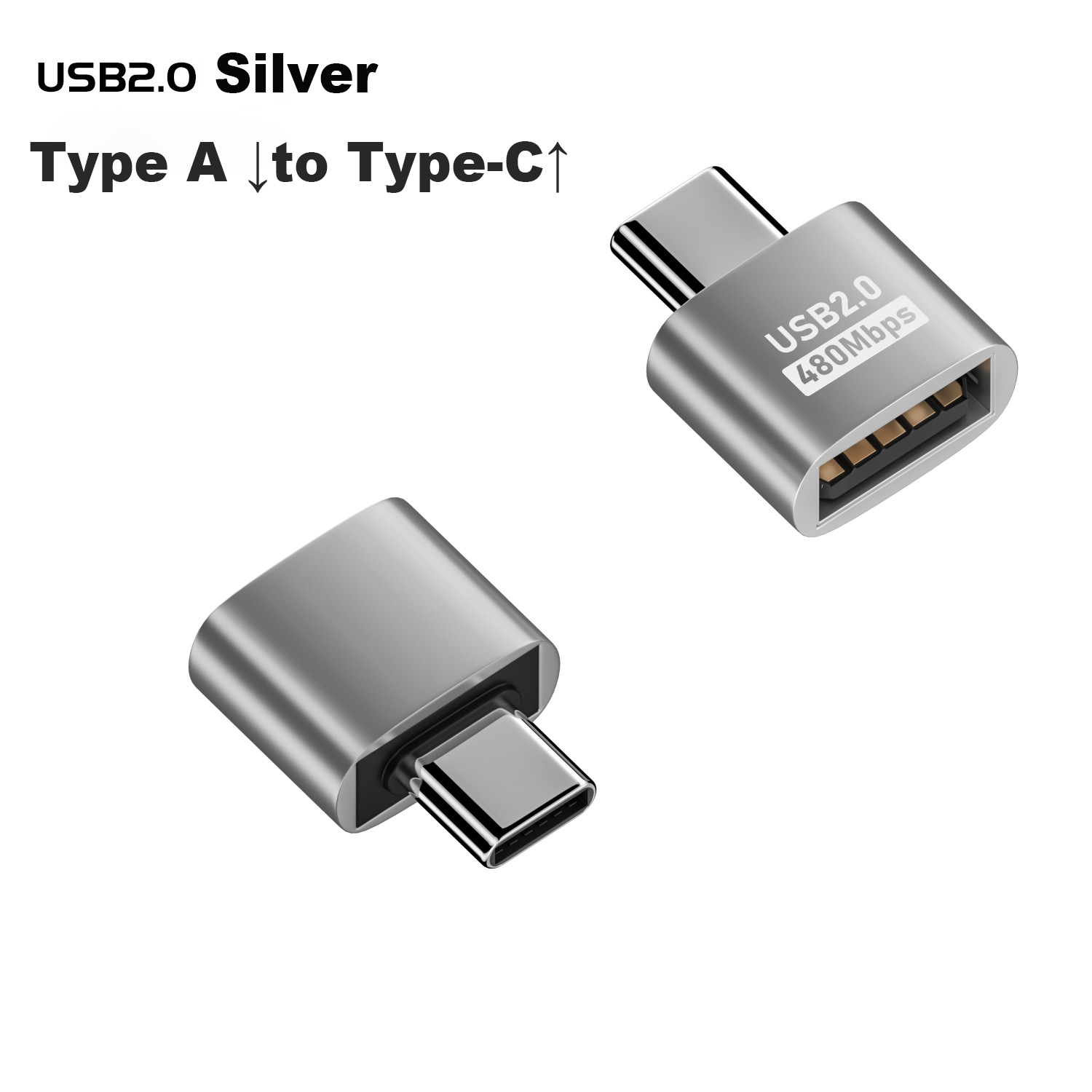 Adaptador USB 3.0 a TYPE-C hembra USB 3.1 Gen 2 Unidad USB de transferencia de alta velocidad Adaptador A revolución C hembra 2.0: Negro mate
