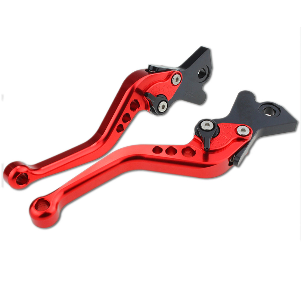 För zongshen cyclone  rx3s rx4 cnc motorcykel broms kopplingsspak aluminium justerbar broms spak kopplingshandtag: Kort röd