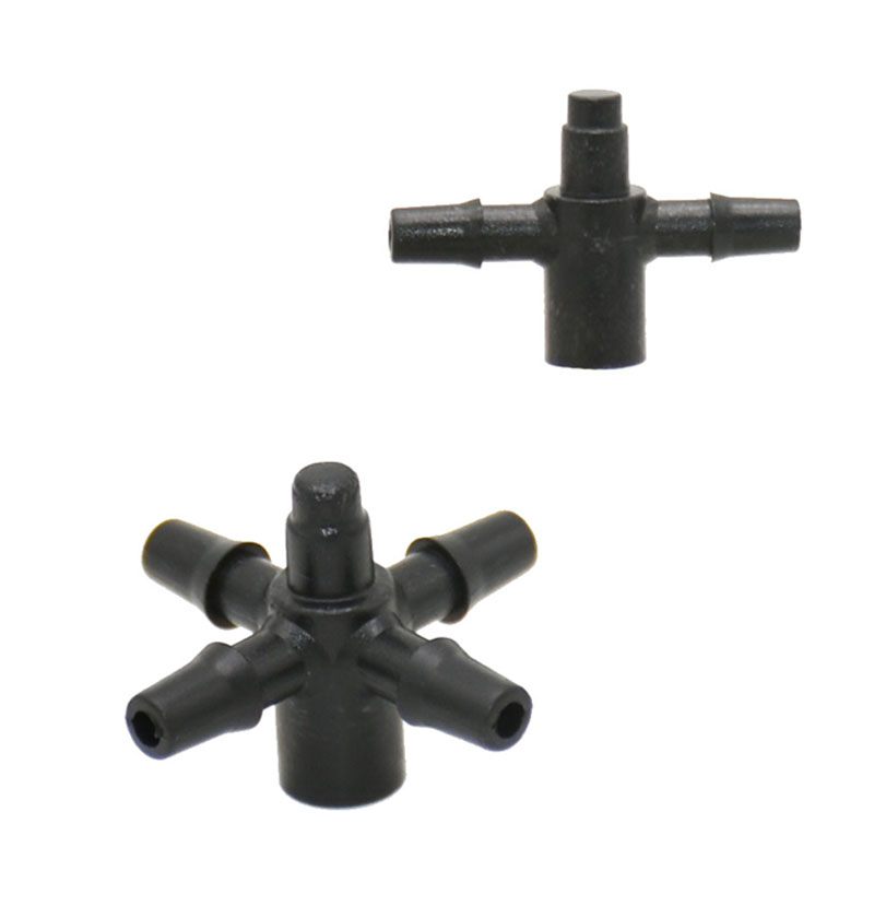 1/8 &quot; 4- -veis pil dråpeteller vann splitter kryss 2- veis kobling 3/5 slange drypp pil system adapter 25 stk.