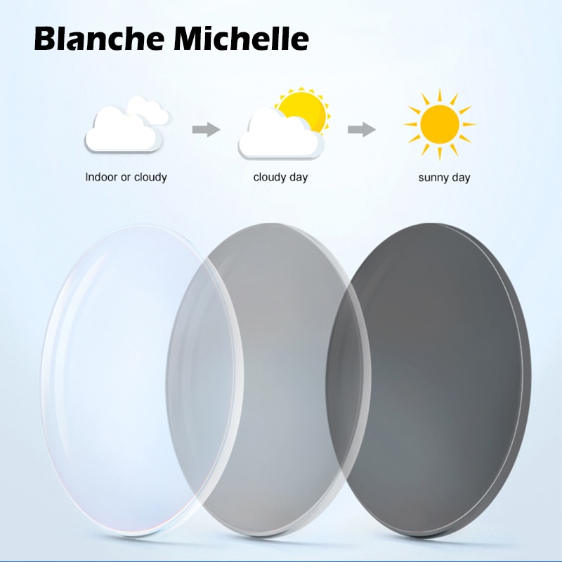 Photochromic Lenses UV400 Anti-blue Light Protection Aspherical Lenses Men Women Resin Myopia Lens 1.56 1.61 1.67 1.74