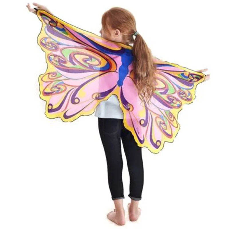 Butterfly Wings Fairy Cosplay Costume Chiffon Wing Kids Girls Blue Pink