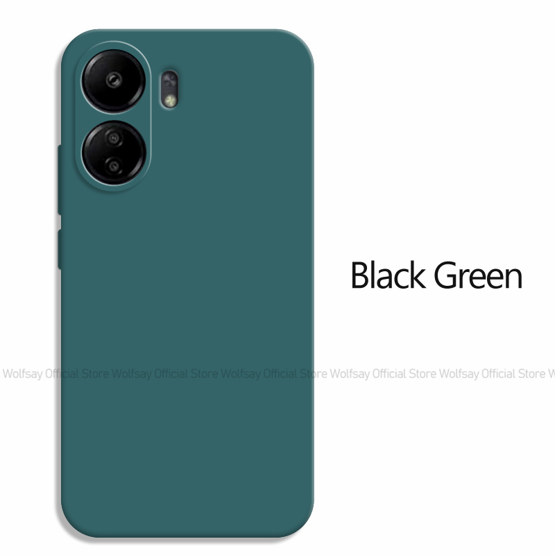 Pour Xiaomi Redmi 13C étui Xiaomi Redmi 13C 12C 10C 9C housse antichoc liquide Silicone couverture de téléphone pour Xiaomi Redmi 13C: ABS / Noir Vert