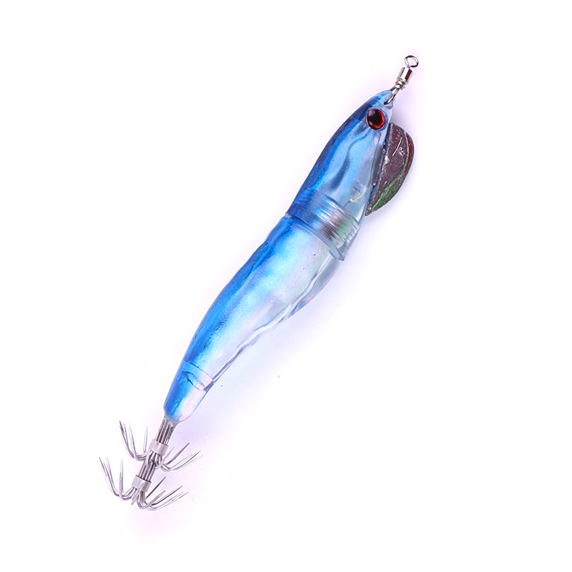 1pcs 100% and Brand Shrimp Squid Fishing Lure Special Multy Colour LED Lighted Clear Prawn Squid Jig: Blue