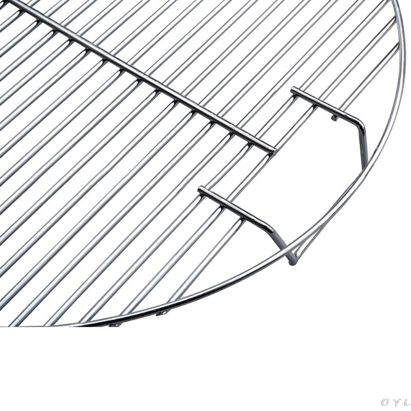Rund nonstick varmebestandighed rustfrit stål grill mesh grill gitter net køkken madlavning udendørs camping værktøj