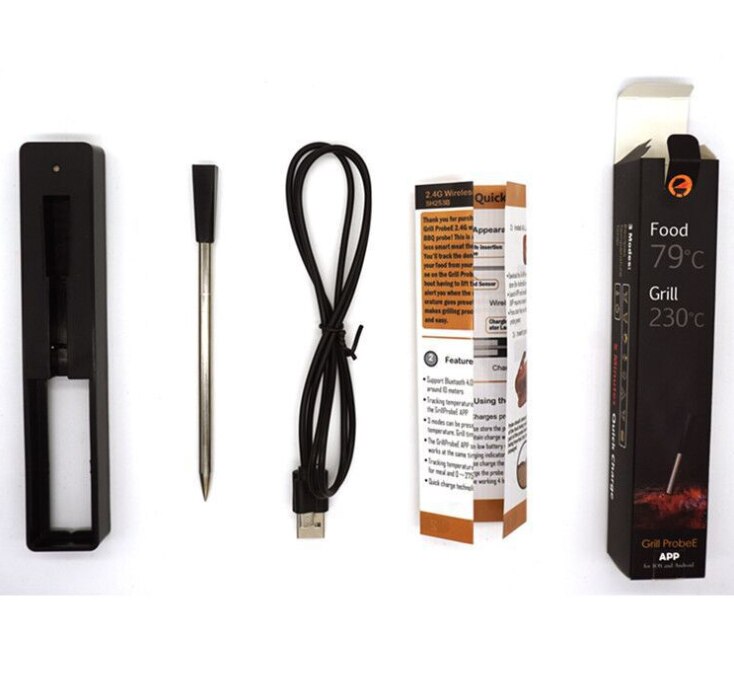 Thermomètre de cuisson sans Contact, Bluetooth, étanche, sans fil, pour Barbecue, sonde numérique,: HGA002170-B