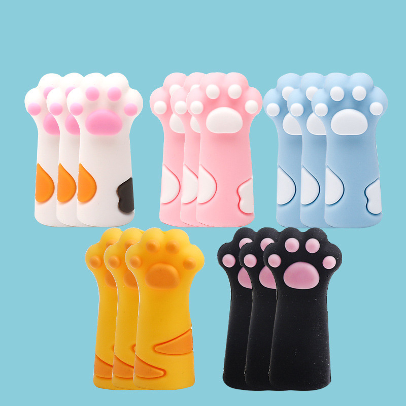 Tapón de tejer con garra de gato 5/10/15, protección de punto de aguja de tejer multicolor, suministros de tejer y ganchillo de silicona: Multicolor