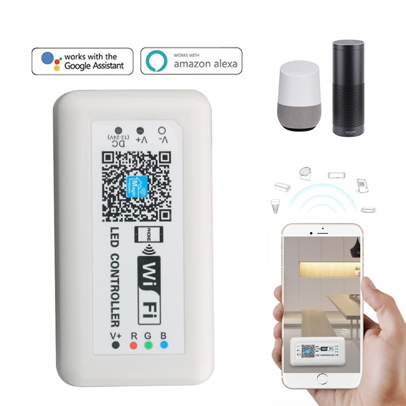 LED Wifi Controller Color RGB Light Dimmer Controller Smart Home Support Alexa Google Voice Control Music Timing Wifi Controller