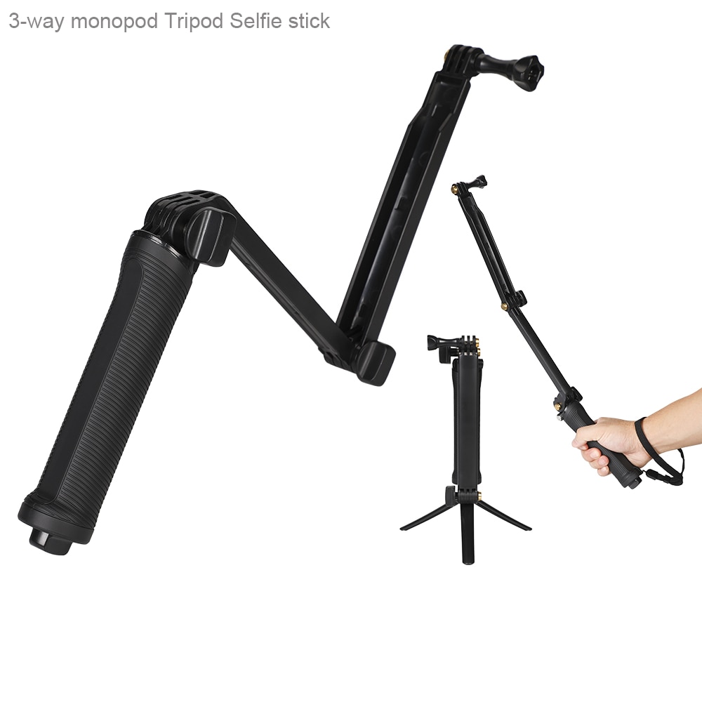 Go Pro 3-Way Hand Grip Statief Mono-Pod Selfie Stick Voor Gopro 8 7 6 5 4 3 SJ4000 SJ8Pro Yi 4K Dji Osmo Actie Camera Accessoires