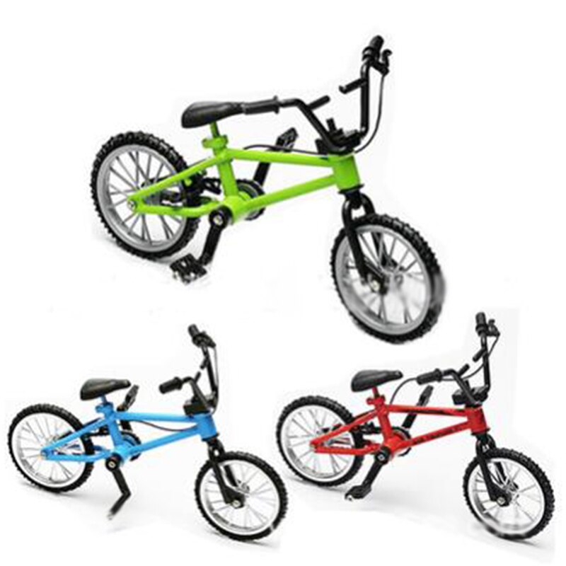 Mini størrelse fingerboard sykkel leker med bremsetau blå simulering legering finger bmx sykkel barn pedagogisk