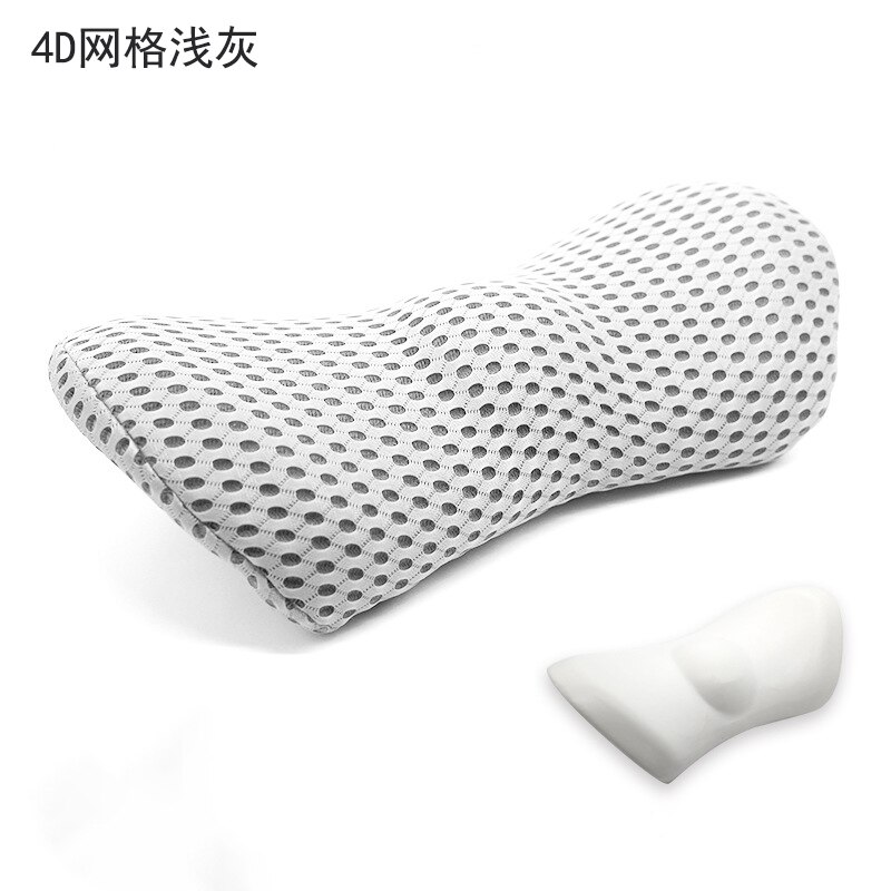 Ademend Geheugen Katoen Fysiotherapie Lumbale Kussen Taille Voor Autostoel Rugpijn Ondersteuning Kussen Bed Sofa Kantoor Slaap Kussens: LightGrey