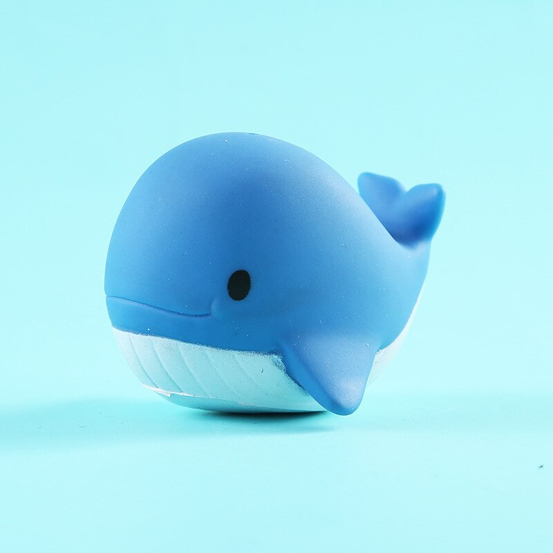 16 modelli giocattoli da bagno per bambini simpatici cartoni animati Mini animali gomma morbida spremere suono vasca da bagno gioco d&#39;acqua Set Baby Funny Shower Gift: Little Blue Whale